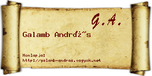 Galamb András névjegykártya