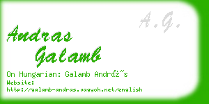 andras galamb business card